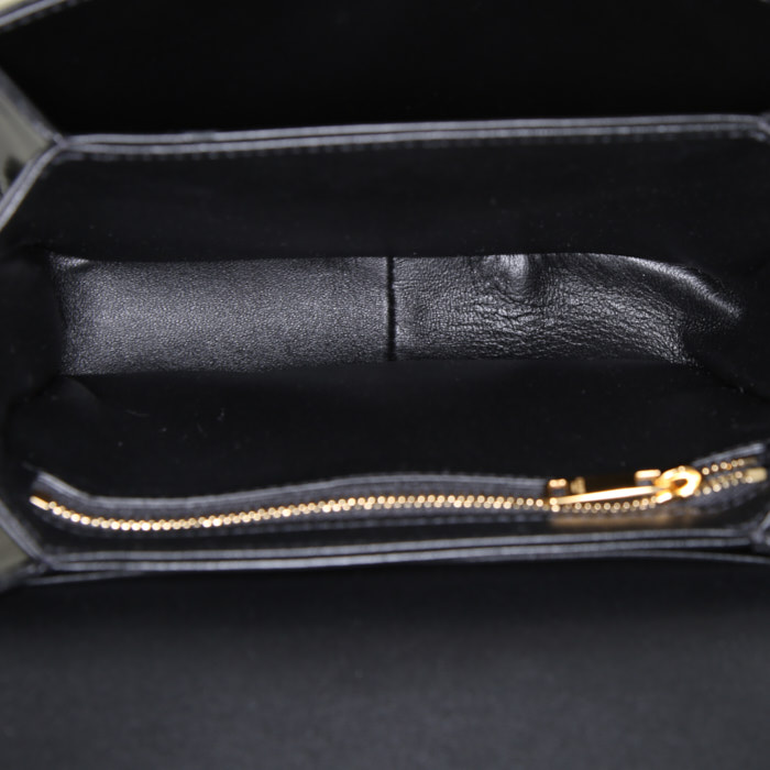 Borsa a tracolla Celine Triomphe Teen in pelle nera - Detail D2