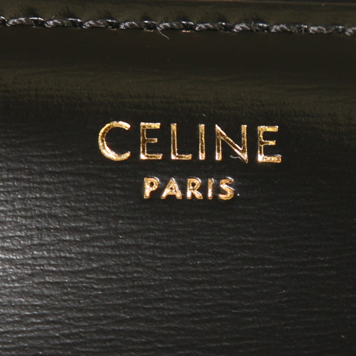 Sac bandoulière Celine Triomphe Teen en cuir noir - Detail D3