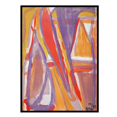 Bram van Velde, "Eloignement", lithographie en couleurs sur papier, signée, numérotée et encadrée, de 1977