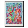 André Lanskoy, "Composition fond bleu", lithograph in colors on paper, signed, numbered and framed - 00pp thumbnail