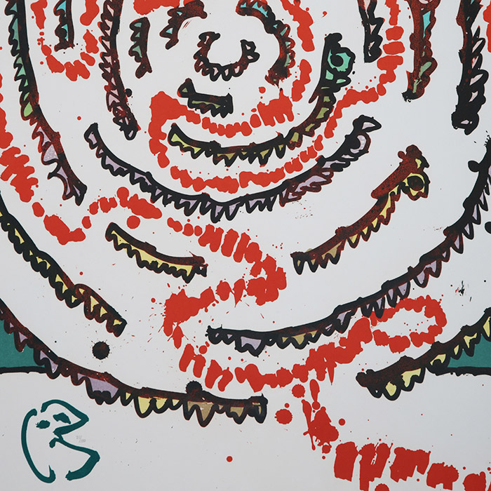 Pierre Alechinsky, "Labyrinthe d'apparat III", lithograph in colors on paper, signed, numbered, of 1972 - Detail D1