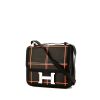 Hermes Constance handbag in brown canvas and black leather - 00pp thumbnail