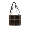 Borsa a tracolla Hermès  Constance in tela cerata nera e arancione e pelle nera - 360 thumbnail
