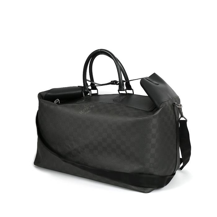 Bolsa de viaje Louis Vuitton Weekender Baubourg en lona a cuadros negra