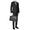 Borsa portadocumenti Louis Vuitton Porte-habits in tela a scacchi nera e pelle nera - Detail D1 thumbnail