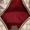 Gucci Messenger shoulder bag in beige monogram canvas and brown leather - Detail D2 thumbnail