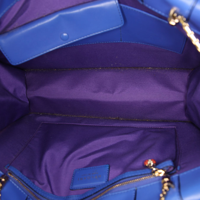 Borsa Bulgari Serpenti in pelle blu - Detail D2