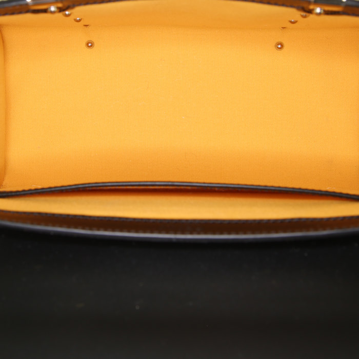 Goyard Saigon handbag in black monogram canvas and black leather - Detail D3
