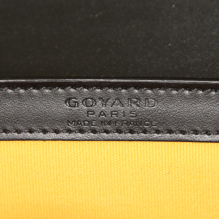 Goyard Saigon handbag in black monogram canvas and black leather - Detail D4