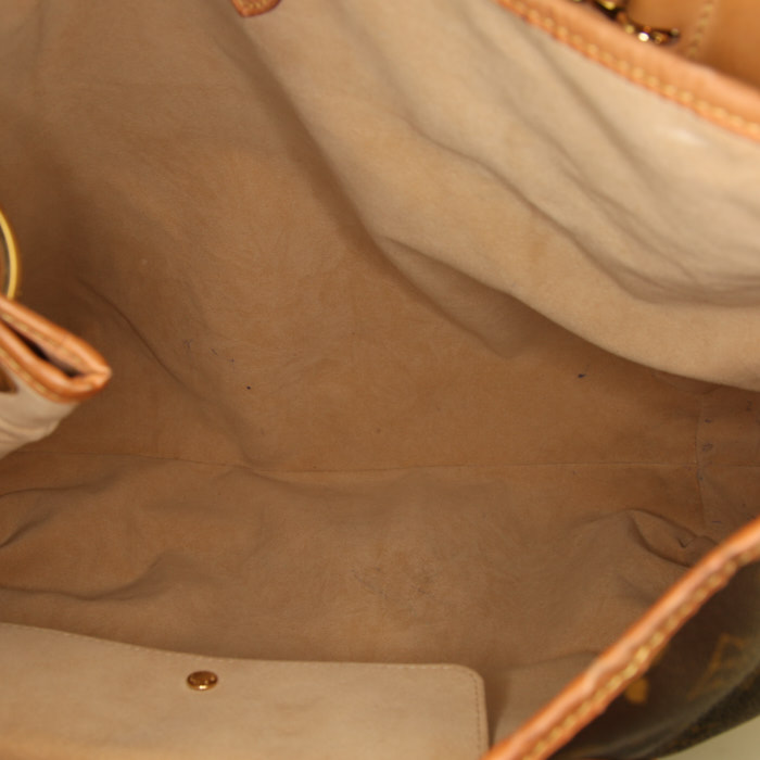 Louis Vuitton Galliera handbag in brown monogram canvas and natural leather - Detail D2