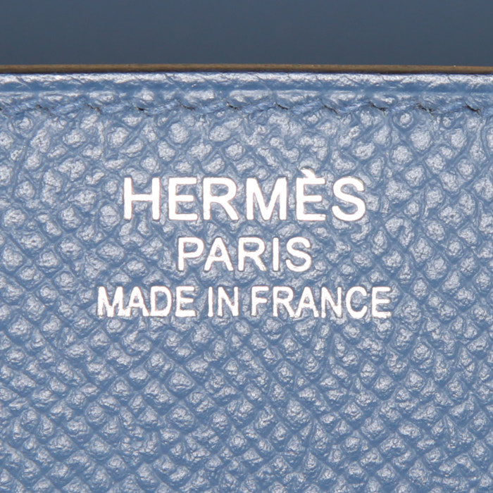 Sac à main Hermès Birkin 35 cm Rainbow Sunset en cuir epsom rose Magnolia rouge Casaque bleu Agate et abricot - Detail D3