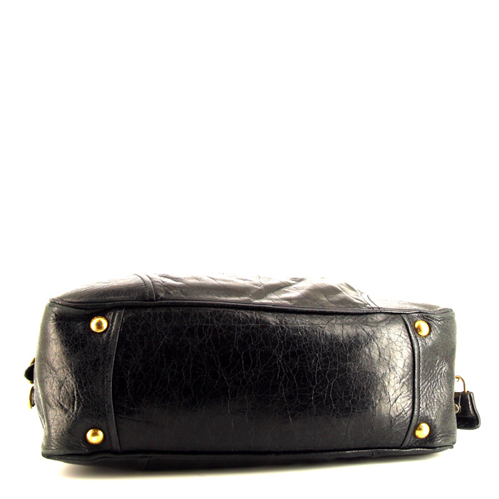 ハンドバッグ PRADA BORSA BAULETTO MEDIA IN RE-NYLON E PELLE LISCIA Prada Nylon Bauletto Satchel Bag, Black – Sunset Boutique
