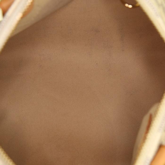 Borsa Louis Vuitton Speedy 25 cm in tela a scacchi e pelle naturale - Detail D2