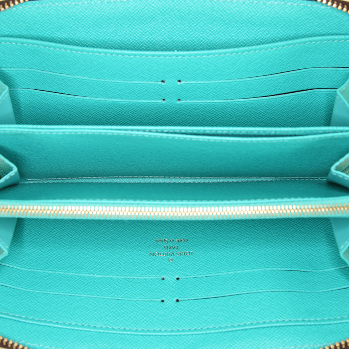 Portafogli Louis Vuitton Zippy in tela monogram cerata marrone con motivo - Detail D2