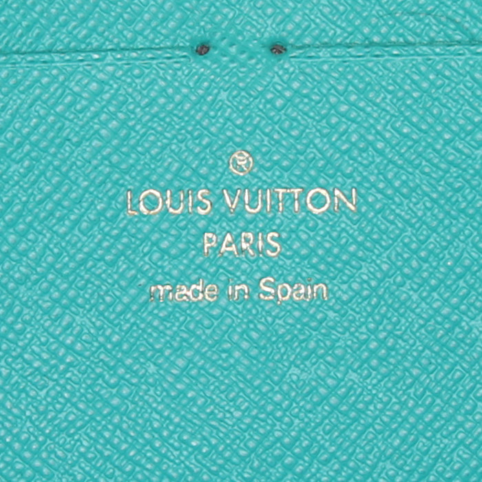 Portafogli Louis Vuitton Zippy in tela monogram cerata marrone con motivo - Detail D3