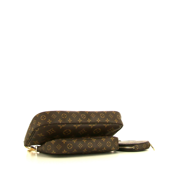 Louis Vuitton Multi-Pochette Accessoires shoulder bag in brown monogram canvas and natural leather - Detail D5