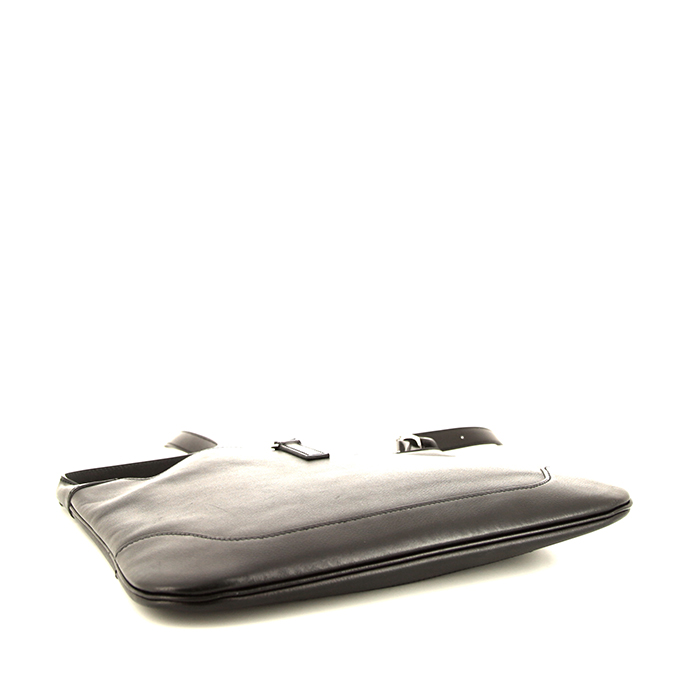 Hermès Trim shoulder bag in black leather - Detail D4