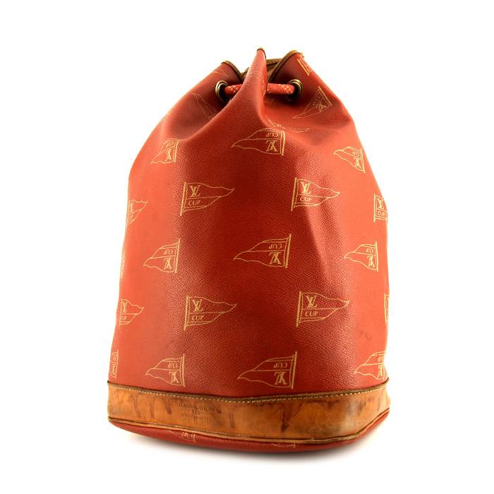 Louis Vuitton America's Cup Travel Bag in Red Logo Canvas and Natural