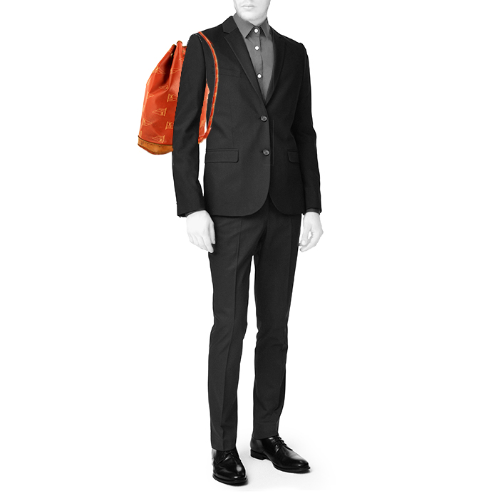 Louis Vuitton America's Cup travel bag in red logo canvas and natural leather - Detail D1