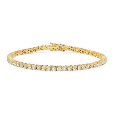 Bracelet ligne en or jaune et diamants (2,95 carats)