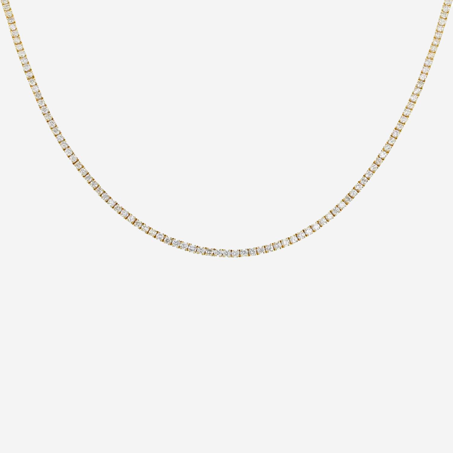 Necklace in yellow gold and diamonds