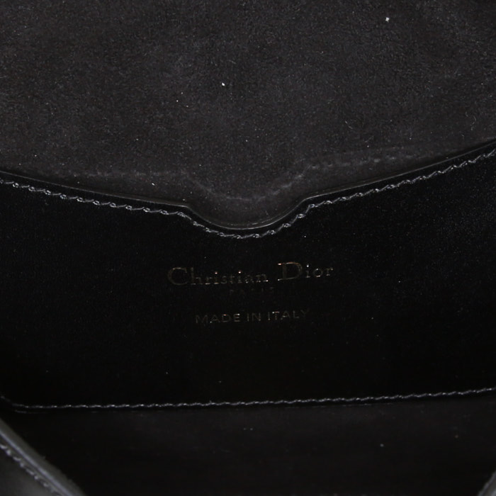 Dior Bobby medium model shoulder bag in black leather - Detail D3