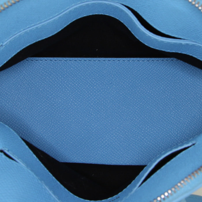 Borsa a tracolla Balenciaga Ville Top Handle XXS in pelle martellata blu - Detail D3