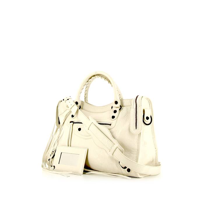 City leather handbag Balenciaga White in Leather - 31789757