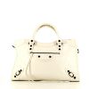 Balenciaga Classic City handbag in white leather - 360 thumbnail