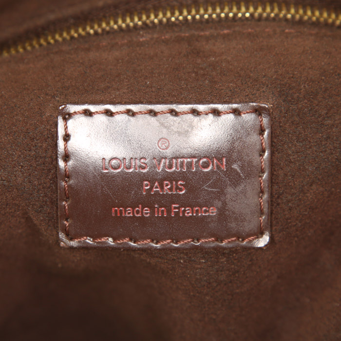 Borsa Louis Vuitton Portobello in tela a scacchi ebana e pelle marrone - Detail D3