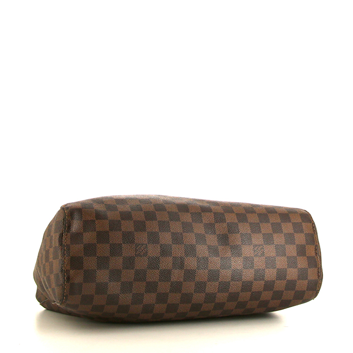 Louis Vuitton Portobello handbag in ebene damier canvas and brown leather - Detail D4