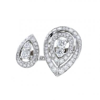 Bague Chaumet Rondes de Nuit Toi & Moi grand modèle en or blanc et diamants