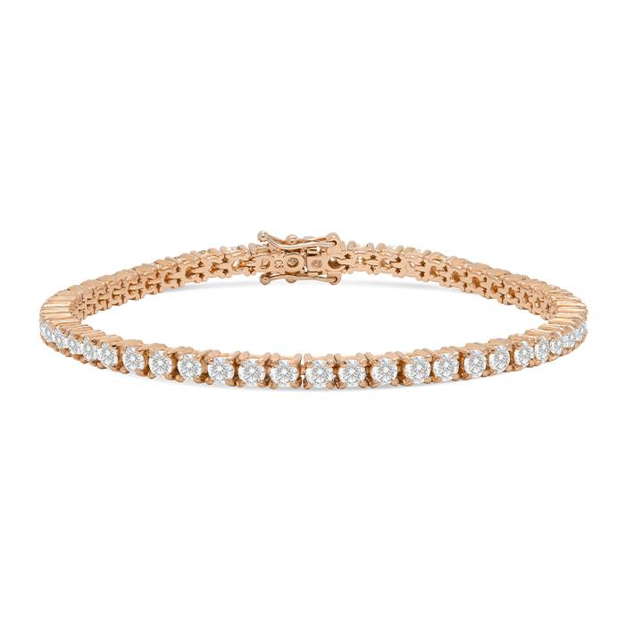Bracelet ligne en or rose et diamants (5,13 cts.) - 00pp