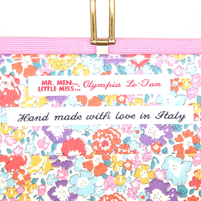 Minaudière Olympia Le-Tan Cartoon en tissu brodé rose - Detail D3