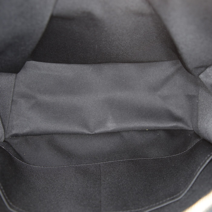 Zaino Louis Vuitton Josh in tela a scacchi grigio Graphite con motivo e pelle nera - Detail D2