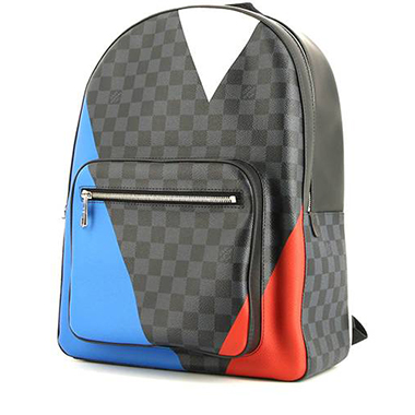Louis Vuitton Josh backpack in grey Graphite damier canvas and black leather