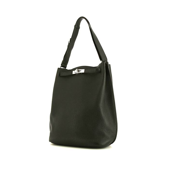 Bolso de mano Hermès So Kelly en cuero togo negro