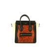Céline Luggage Nano shoulder bag in black leather and rust-coloured python - 360 thumbnail