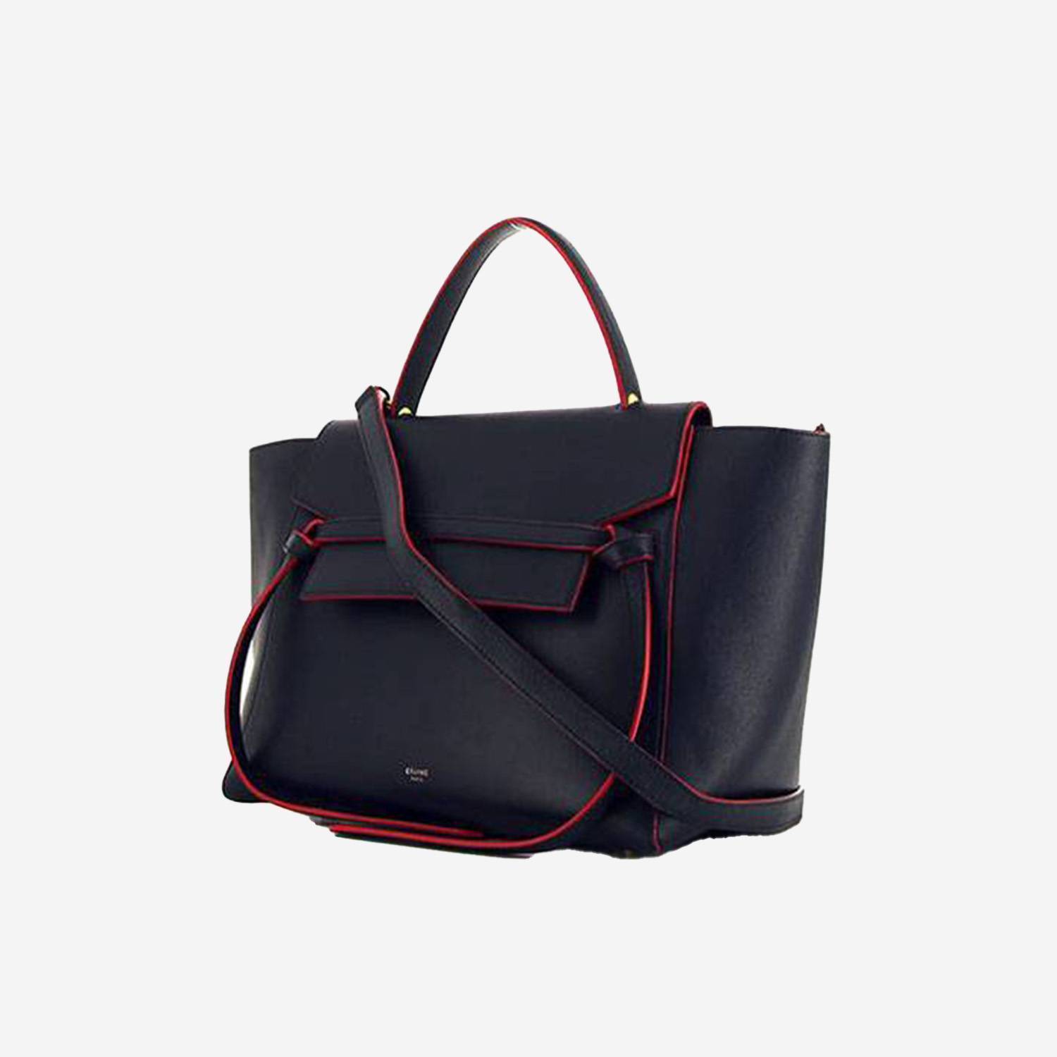 Celine  Belt mini  handbag  in navy blue leather
