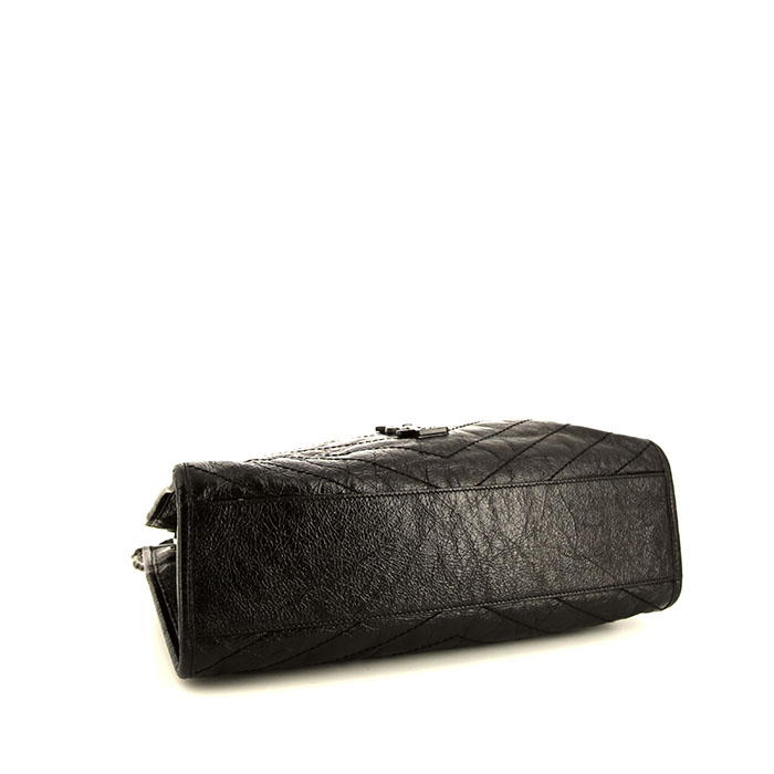 Sac cabas Saint Laurent Niki en cuir noir - Detail D5