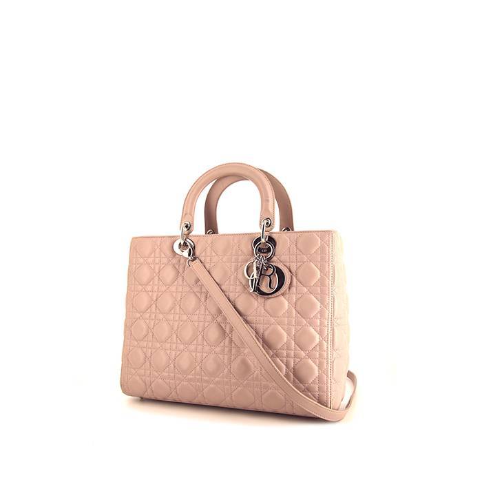 Dior  Lady Dior large model  handbag  in pink leather cannage - 00pp