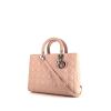 Dior  Lady Dior large model  handbag  in pink leather cannage - 00pp thumbnail