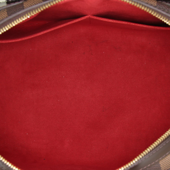 Borsa Louis Vuitton Berkeley in tela a scacchi ebana e pelle marrone - Detail D2