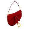 Dior Saddle handbag in red leather - 360 thumbnail