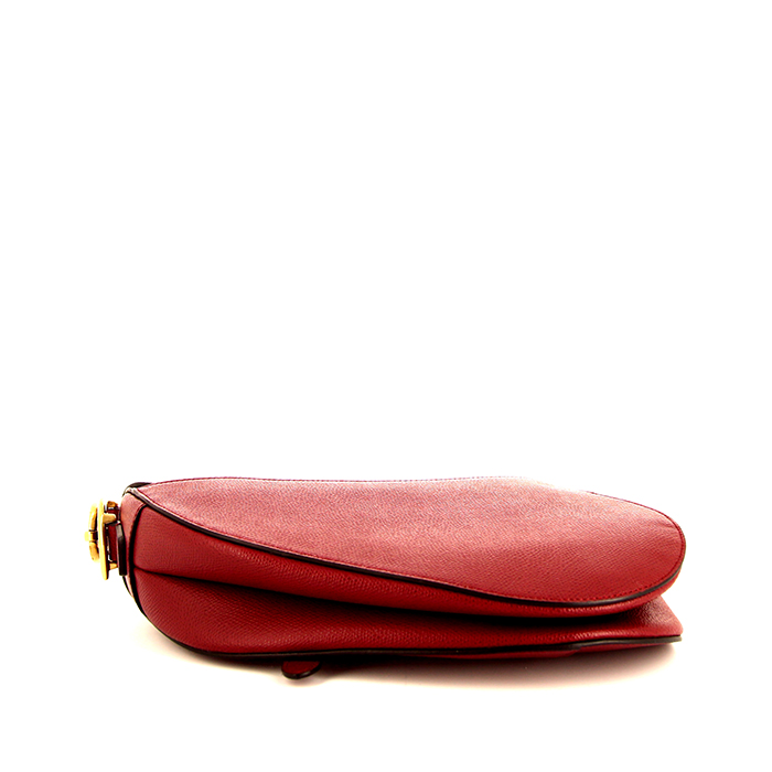 Dior Saddle handbag in red leather - Detail D4