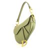 Dior Saddle handbag in green grained leather - 00pp thumbnail
