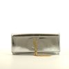 Saint Laurent Kate Pompon pouch in silver leather - 360 thumbnail