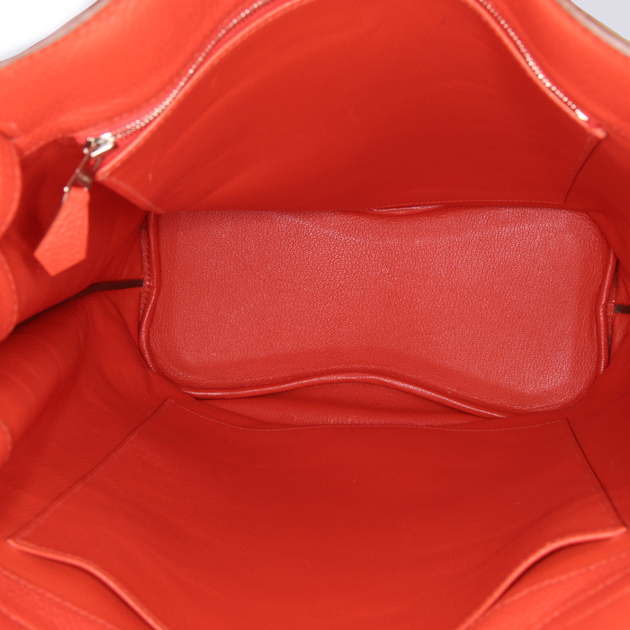 Sac à main Hermès So Kelly en cuir togo rouge - Detail D2