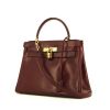 Hermès Kelly 28 cm handbag in burgundy box leather - 00pp thumbnail