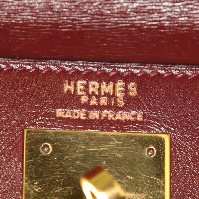 Borsa Hermès Kelly 28 cm in pelle box bordeaux - Detail D4